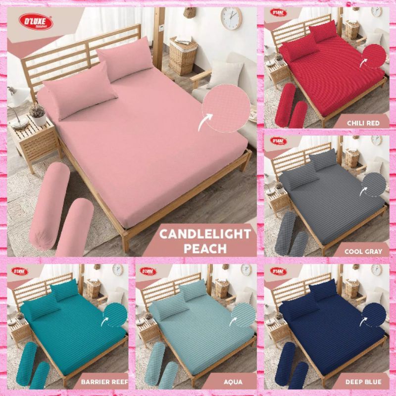Sprei kintakun dluxe polos deep blue twill Brown maroon aqua barrier reef coklat gray pink magenta c
