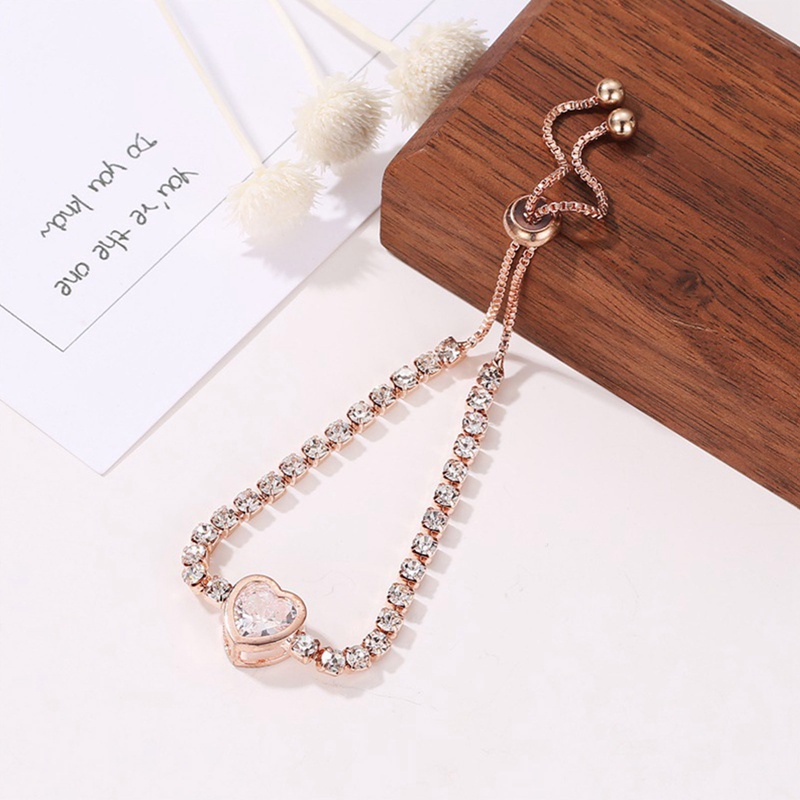 Gelang Tangan Silver Hias Kristal Berlian Imitasi Untuk Wanita