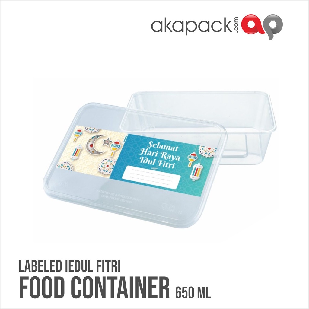 FOOD CONTAINER 650ml + LABEL Iedul fitri