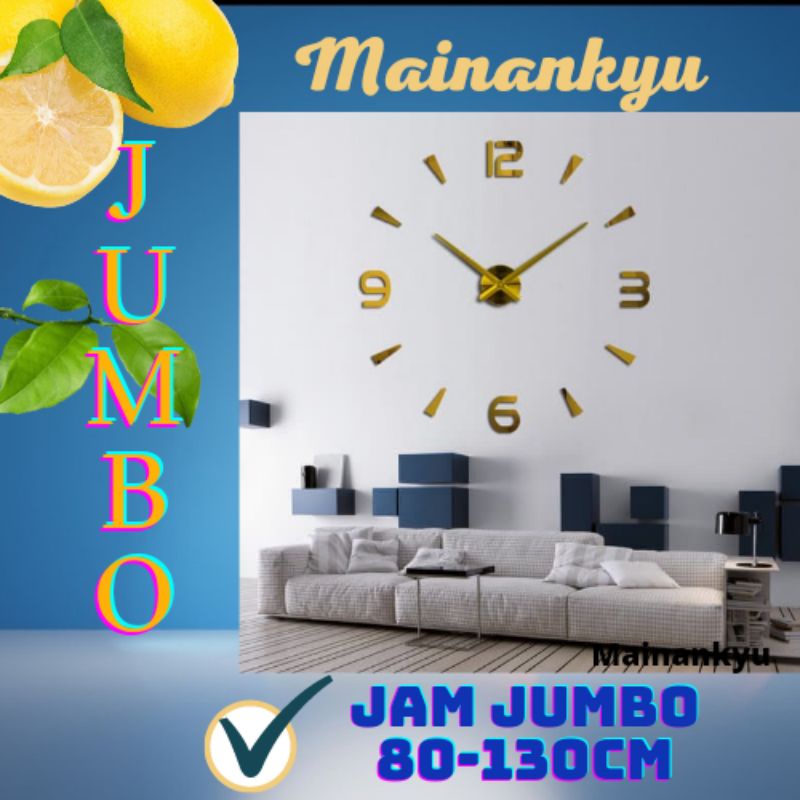 3D JAM DINDING BESAR RAKSASA DIAMETER 130CM GIANT WALL CLOCK SILENT SWEEP IMPORT
