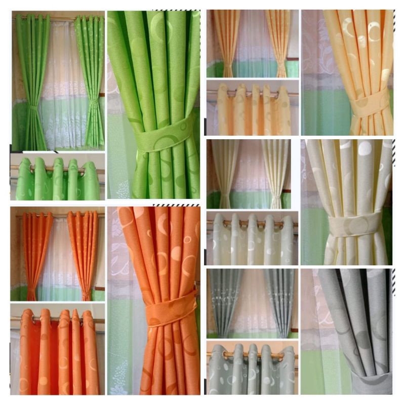 Gorden Hijau Pintu Kamar Tidur Gorden Motif Polkadot Gorden Jendela Minimalis Pendek Gorden Minimali