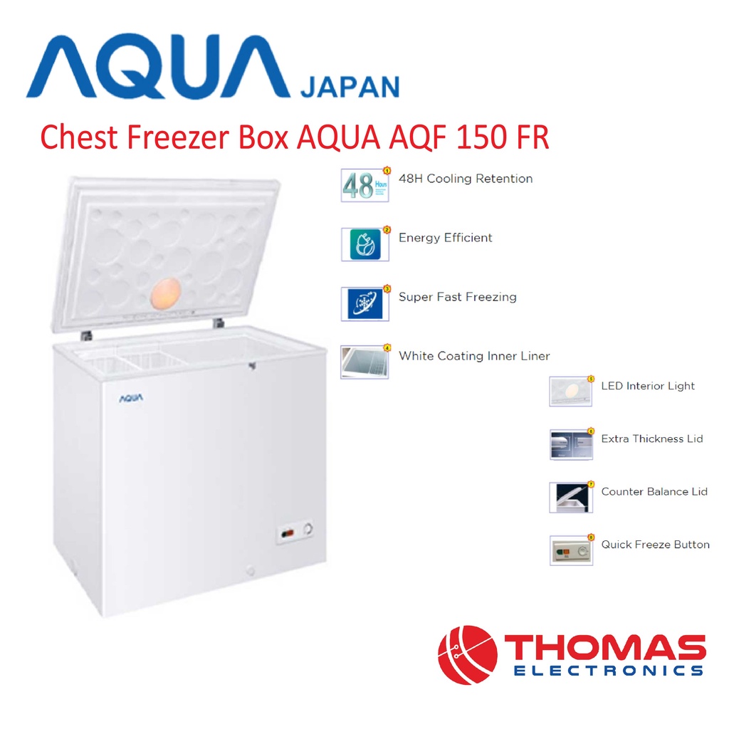 Chest Freezer Box AQUA AQF 150 FR LEMARI PEMBEKU 146 LITER 150FR
