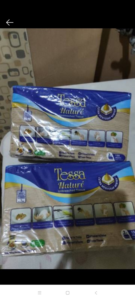 Tisu Peralatan Dapur Masak 2ply Tissu Handuk Tessa Nature Unbleached Kitchen Towel Isi 150 Lembar