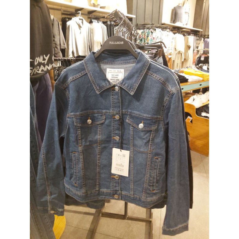 JAKET JEANS WANITA PULL AND BEAR Blue