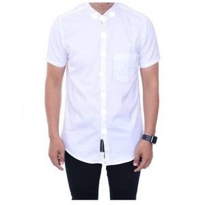 HipNop KEMEJA PRIA TOP MAN POLOS LENGAN PENDEK KASUAL FORMAL KERJA PUTIH HITAM NAVY GREY WARNA WHITE