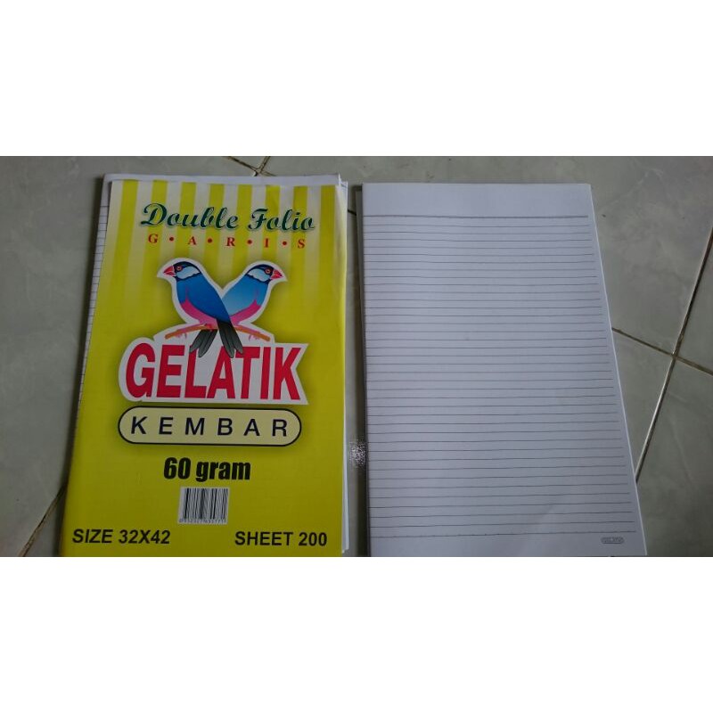 

Kertas Ulangan Tugas Double Folio Bergaris Tebal 70gsm