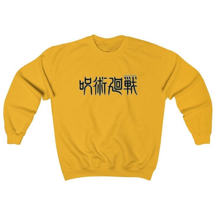 Sweater Crewneck Jujutsu Kaisen Logo Casual Kanji Anime Manga