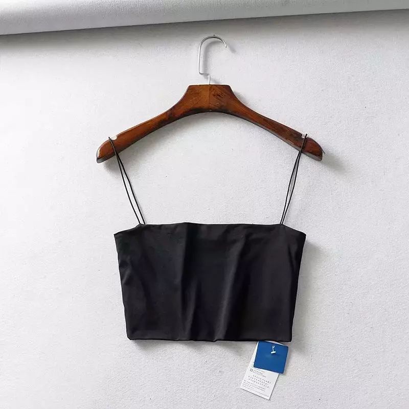 TANKTOP PREMIUM HITAM TALI TIPIS CROP TANKTOP WANITA