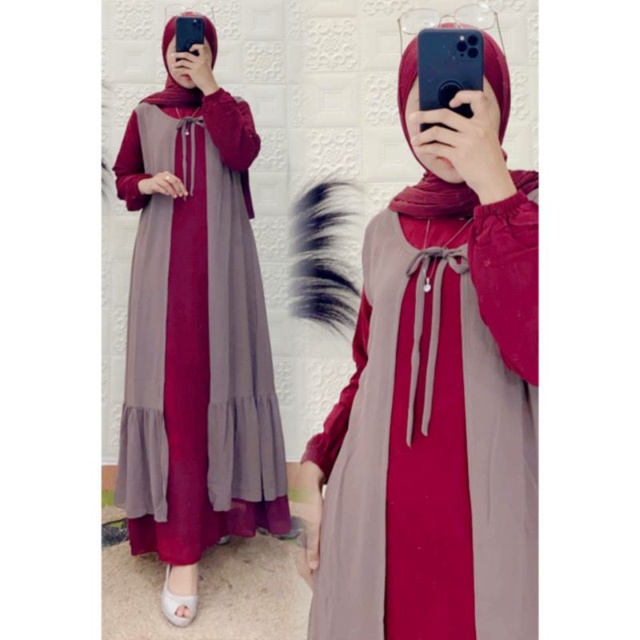 GAMIS MALAYSIA KOMBINASI OUTER LD 100// 110 // 120CM