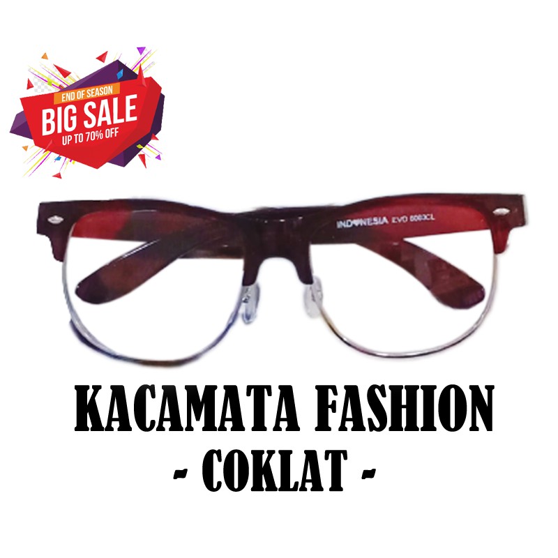 Kacamata Transparan Fashion Pria Wanita Korean Style Oval Round Frame Eye Glasses Unisex