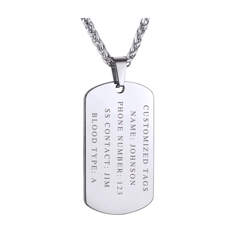 Dog tags Military Necklace / Kalung dog tag militer custom