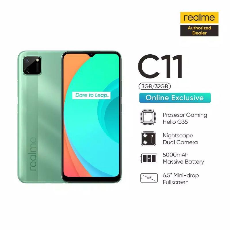 Realme C11 ram 3/32gb garansi resmi