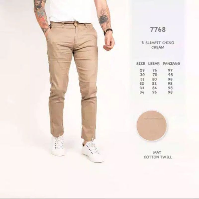 CELANA PRIA CHINO Slim fit Panjang Pria Kerja kantor Santai Liburan Cowok Original
