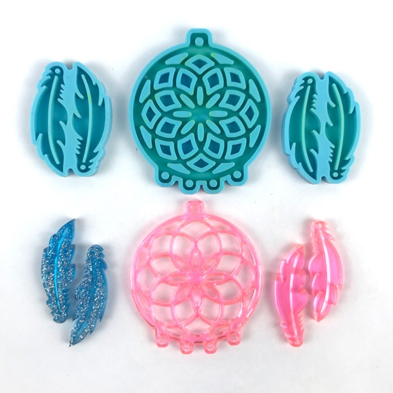 SIY  Dream Catcher Feathers Earrings Epoxy Resin Mold Jewelry Pendant Silicone Mould DIY Crafts Casting Tools