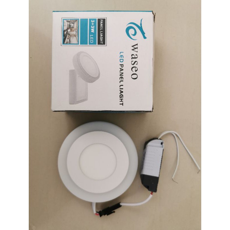 DOWNLIGHT LED PANEL 2 WARNA 3+3 WATT BULAT  TENGAH PUTIH
