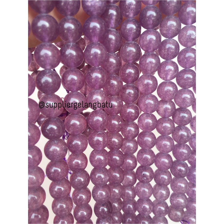 batu agate 10mm ungu bening clear purple cubung aksesoris fashion ol grosir kerajinan bahan craft