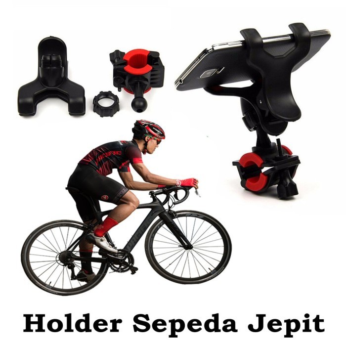 HJSS Holder Hp Jepit Stang Sepeda Dudukan Hp Model Jepit Setang Sepeda Universal