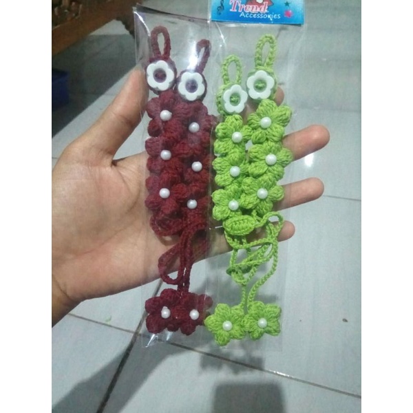 konektor masker rajut serut