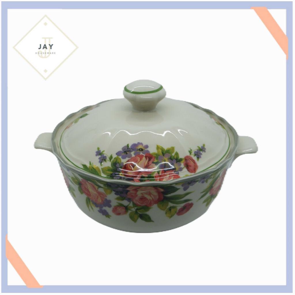 CASSEROLE KERAMIK BULAT DENGAN TUTUP  (OCD-CASS) KERAMIK IMPORT