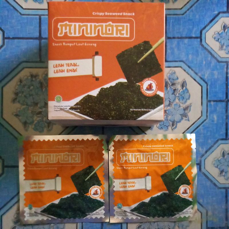 

mininori rumput laut rasa ayam bumbu 12 sachet