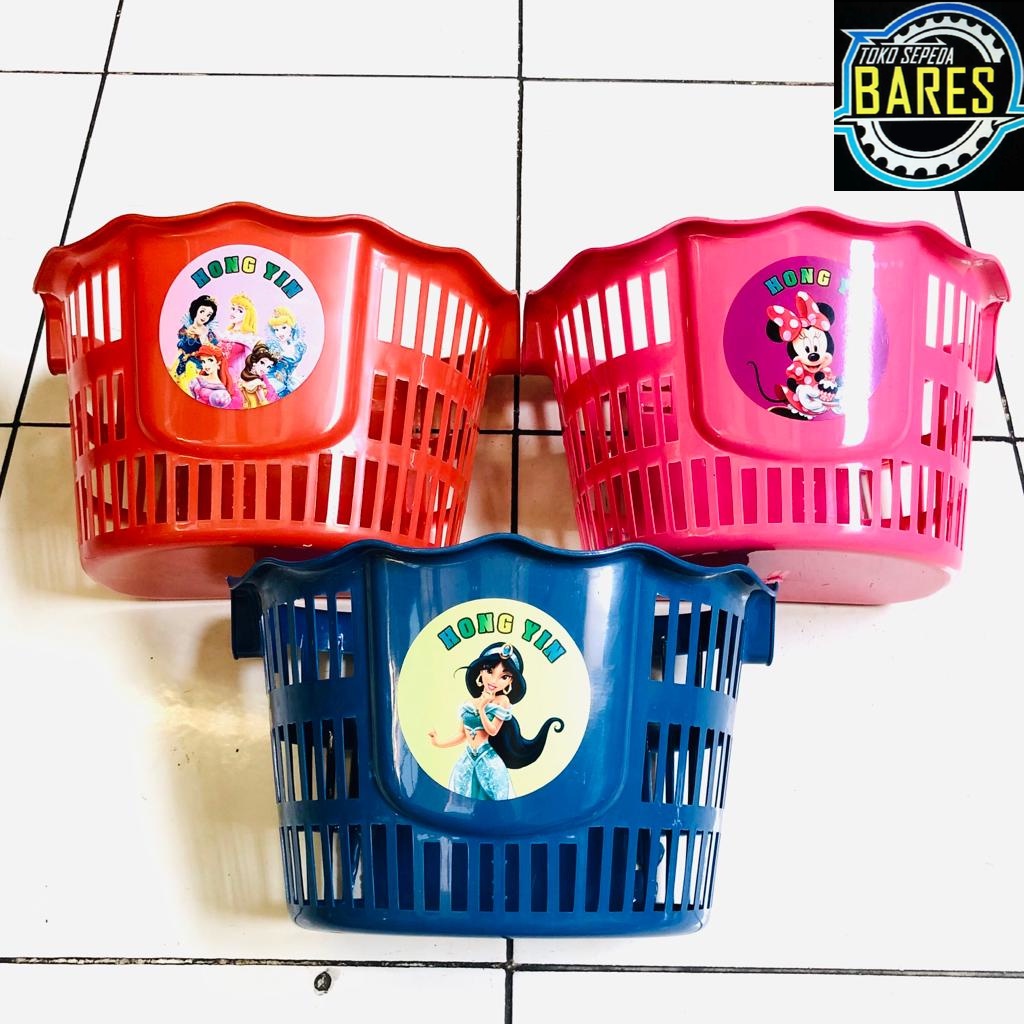 Keranjang Plastik Sepeda Mini Anak 12 / 16 / 18 Hong Yin