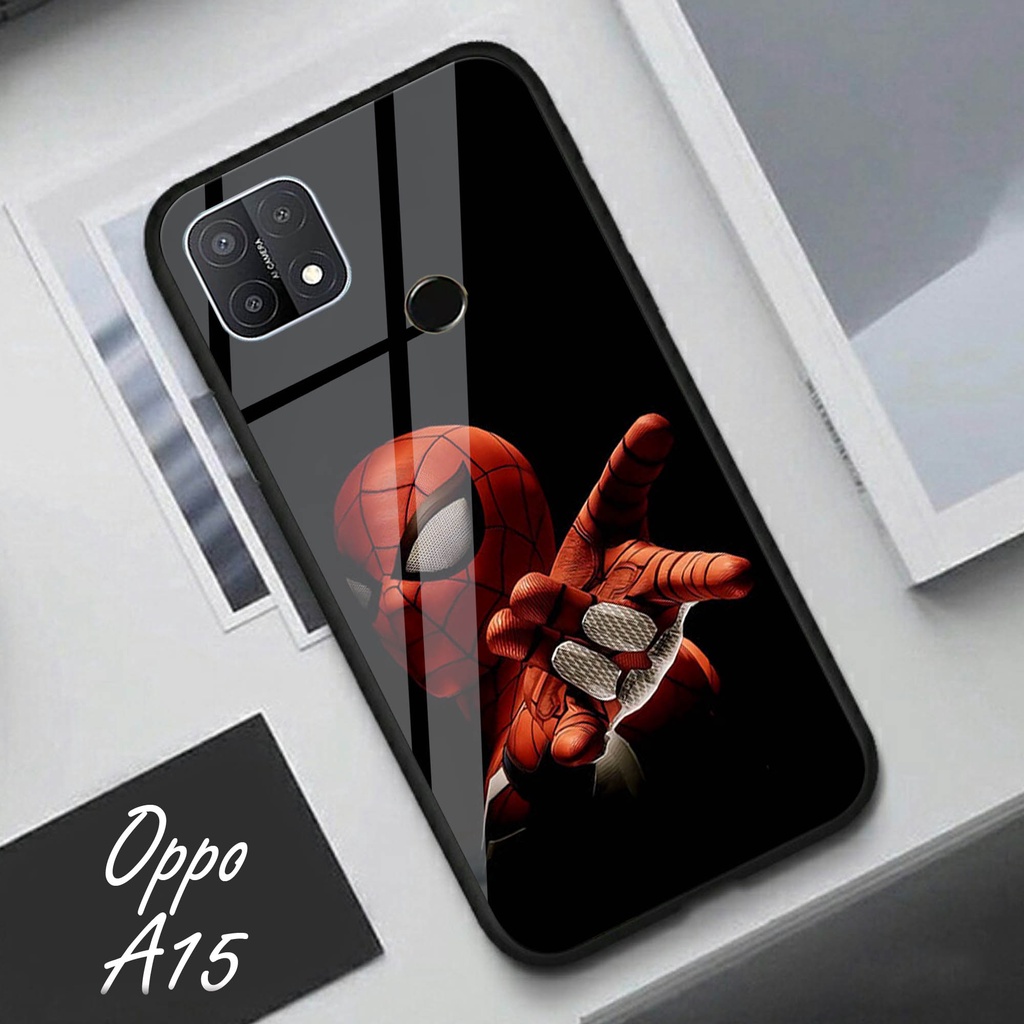 Softcase Glass Kaca OPPO A15 - Case Hp Pelindung Handphone OPPO A15 [A55 ].