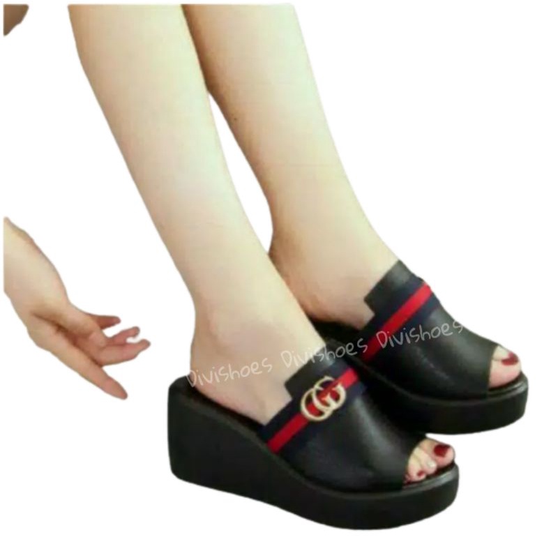 WEDGES replika 7cm DV94 HITAM PUTIH (REALPICT GESER) kondangan resmi