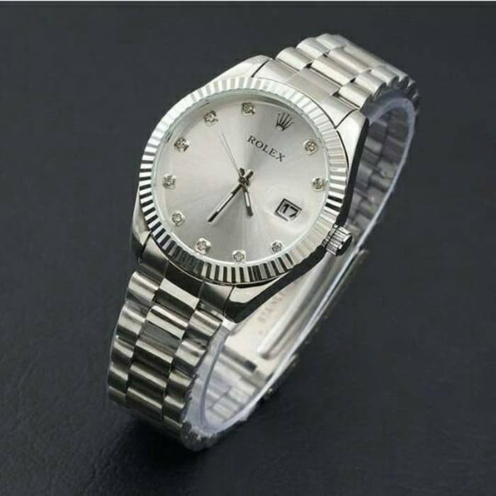 jam tangan rolex wanita / jtr 763 silver