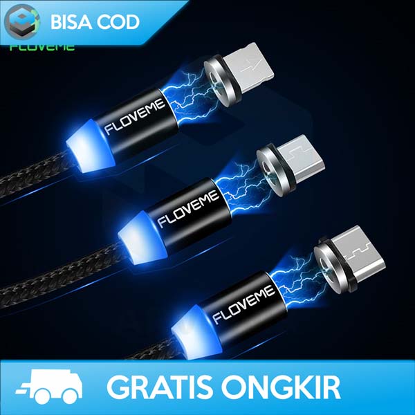 MAGNETIC KABEL DATA CHARGER MICRO USB TYPE C FLOVEME SMARTPHONE ORI