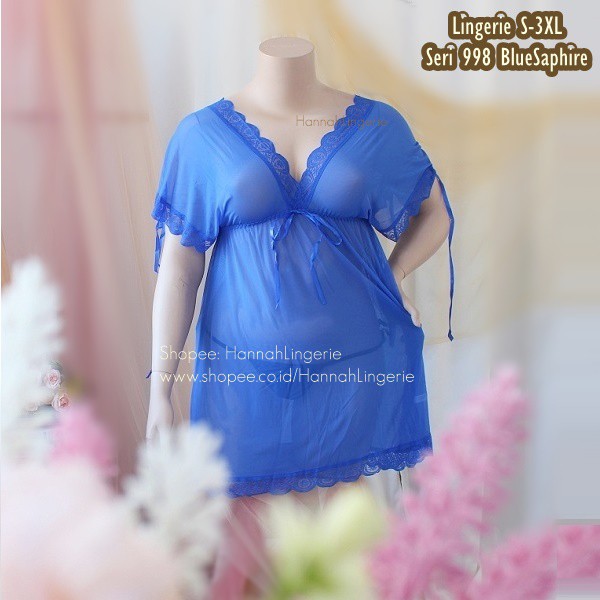 Lingerie BIGSIZE Original Hannah Premium Baju Tidur Transparan M L XL XXL XXXL Jumbo Big Size 998