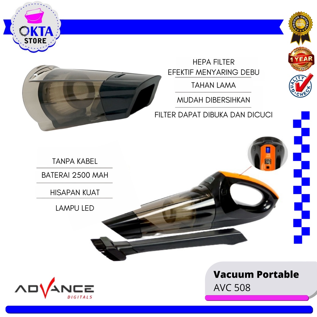 Advance Vacuum Cleaner Mobil Vacum Penyedot Debu Portable Wireless AVC 301 508 933