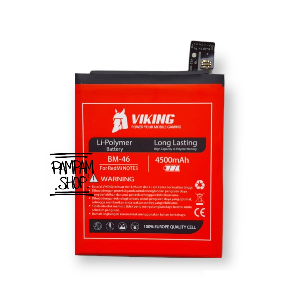 Baterai VIKING Double Power Original XiaoMi BM46 Redmi Note 3 Pro Batre Batrai Xiao Mi BM 46 Ori