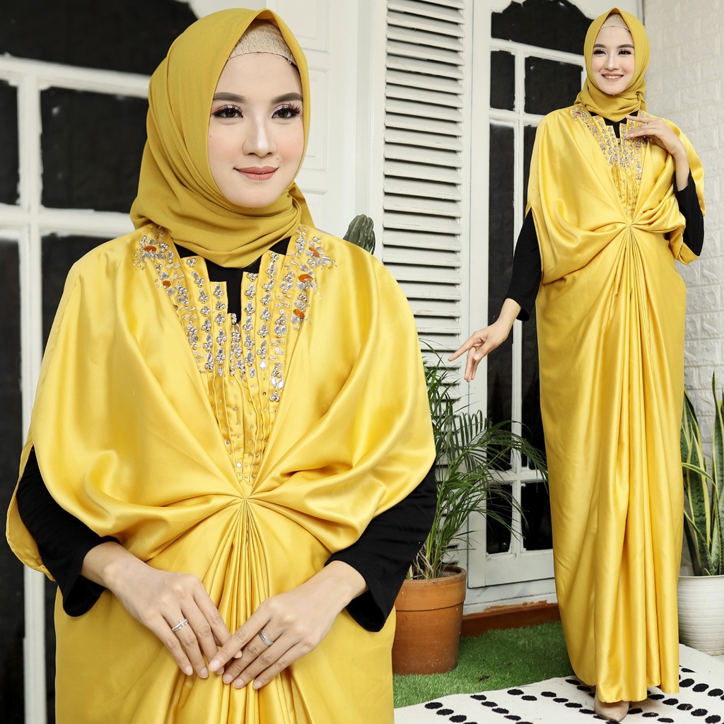 Kaptan Wanita Fashion Muslim Kaftan Gemini Baju Pesta Kondangan Mewah Elegan Gaun Muslimah Terbaru 2