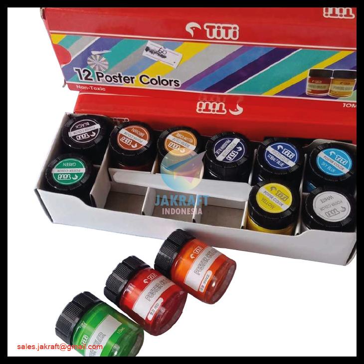 

BISA COD CAT LUKIS POSTER PAINT SET BOTOL 12 WARNA TITI POC-10ML-12 TERBAIK 11