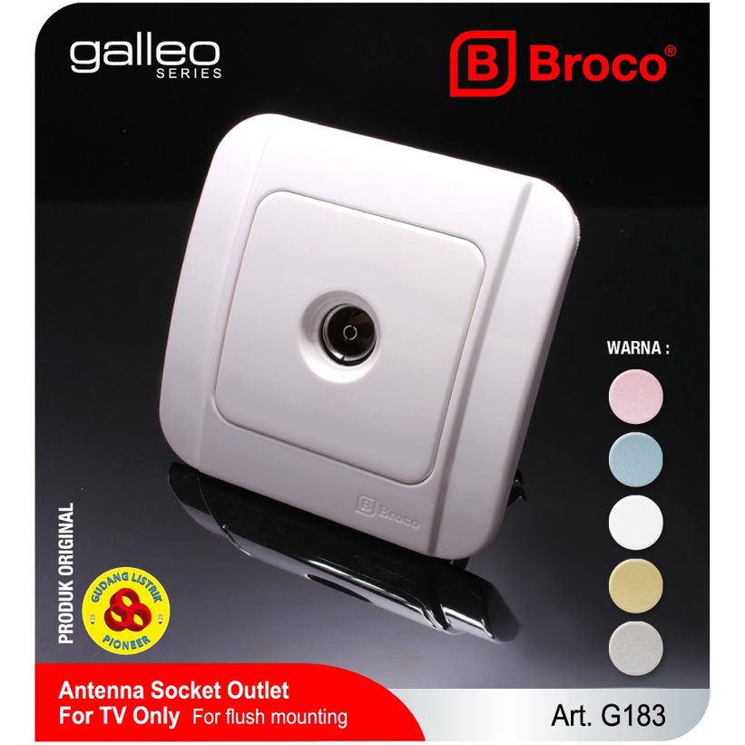 Broco Stop Kontak TV Galleo G183-55S Socket Outlet Antena TV White