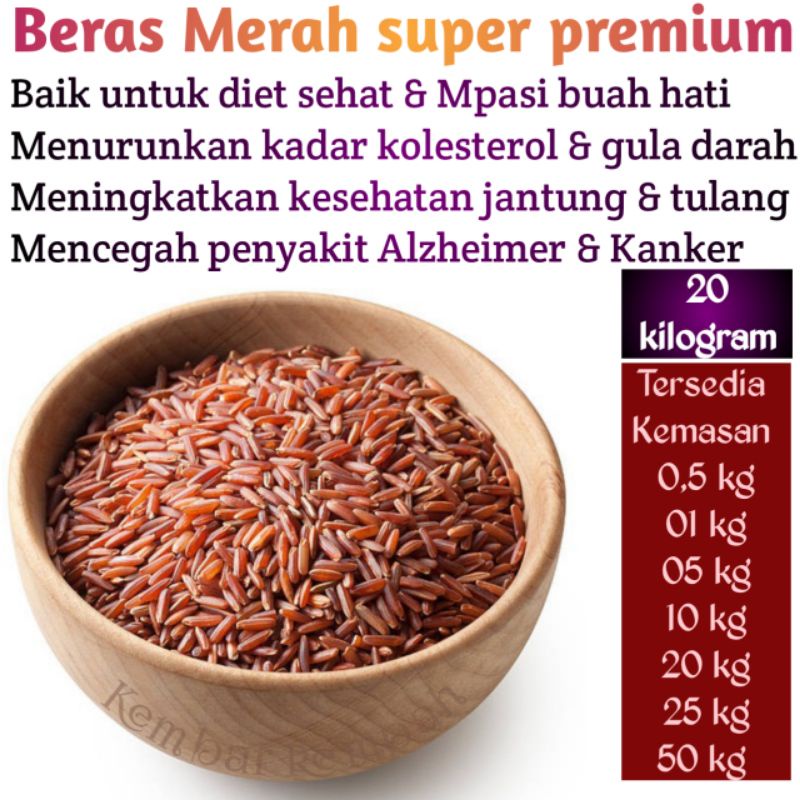 

Beras merah rendah gula kemasan 20 kg