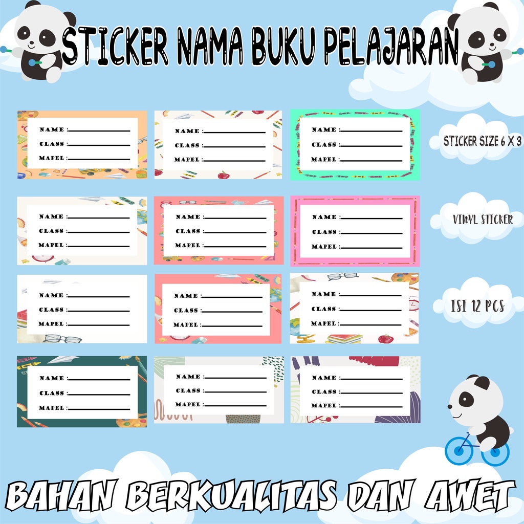 

JP Store Stiker Mapel - Label Buku Pelajaran Sekolah - Sticker Mata Pelajaran