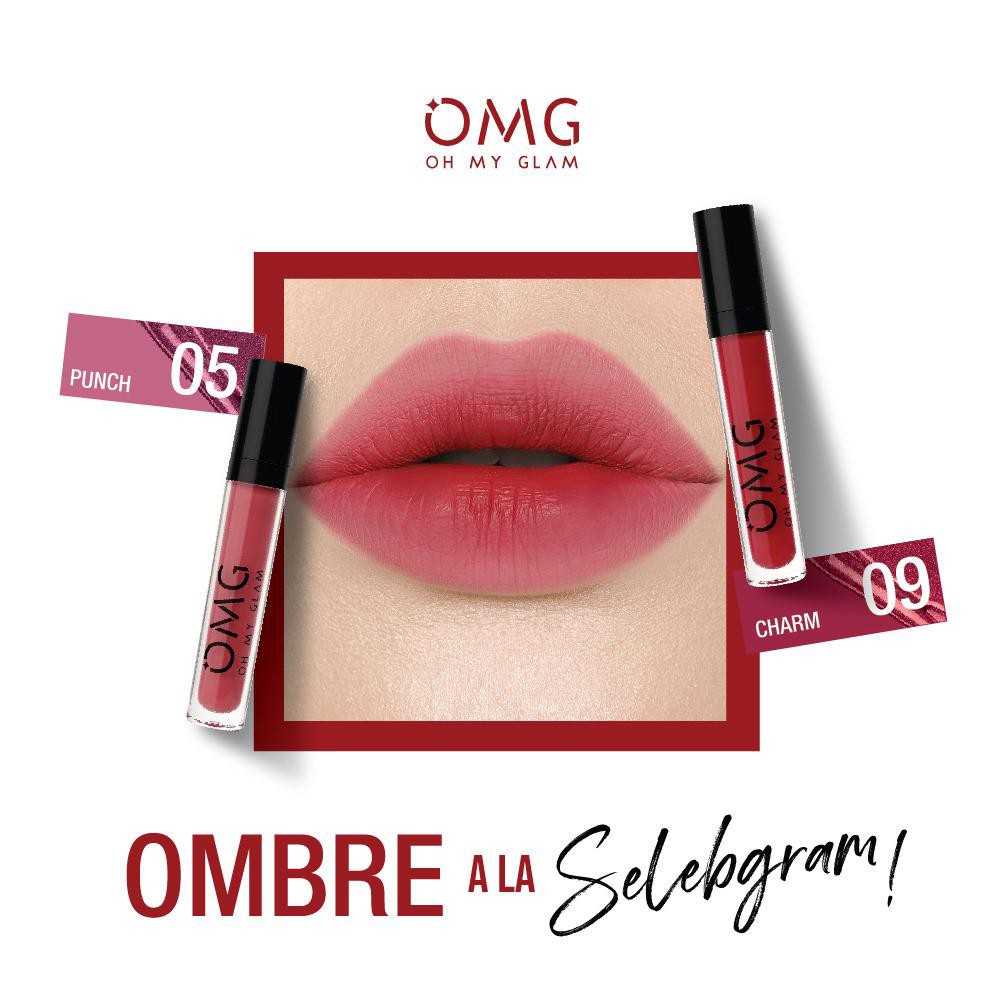 OMG OH MY GLAM Matte Kiss Lip Cream Complete 1-12 OMBRE SELEBGRAM 3.5 g