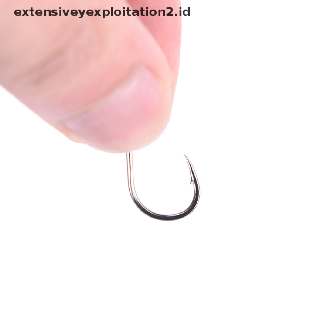 (Hotter) 100pcs/lot Kait Pancing Baja Karbon Fishhooks Tackle Aksesoris