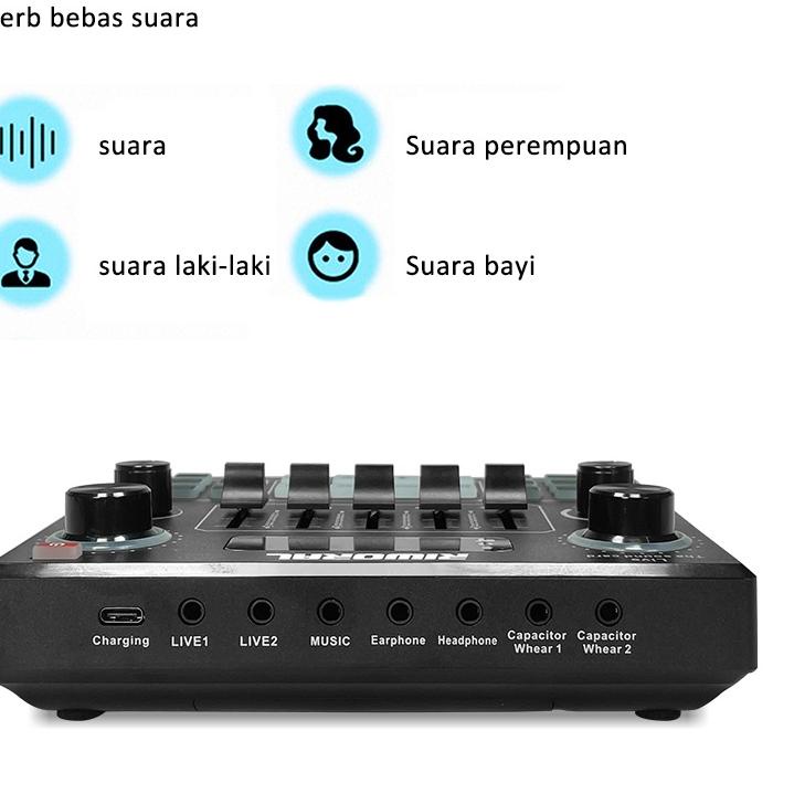 Promo Sekarang--RIWORAL Soundcard V9 Bluetooth Audio USB External Sound card Live Adapter V9