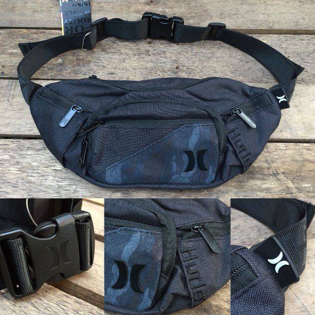 Waist Bag Hurley Logo Icon Besi Black Camo Original