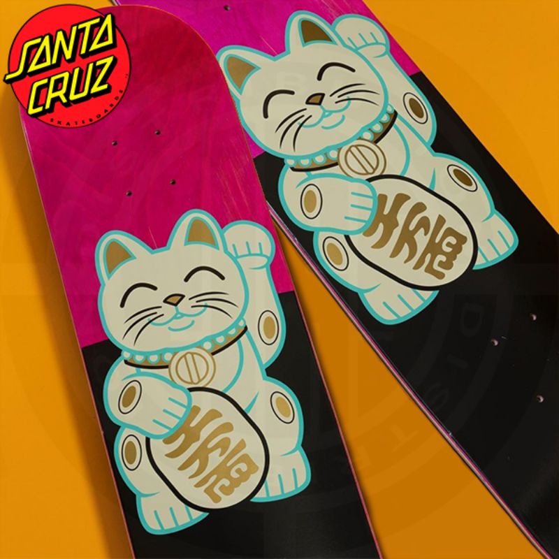 SANTA CRUZ 7.75in x 31.4in Lucky Cat 7 Ply Birch Skateboard Deck