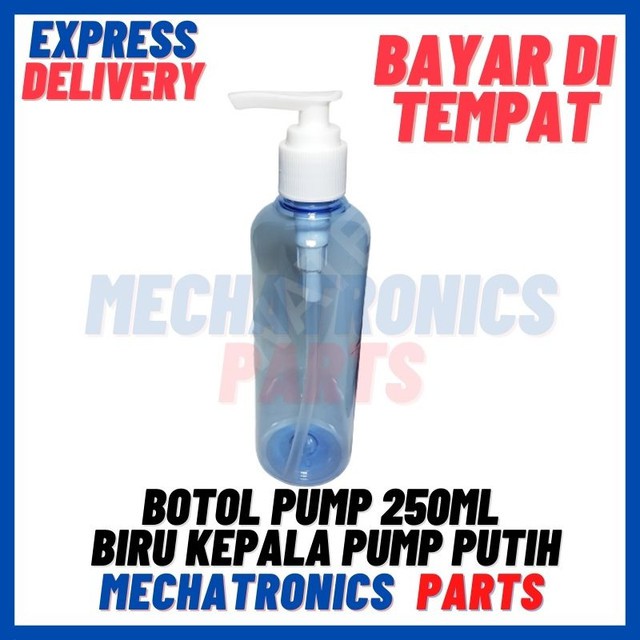 [DEV-9424] BOTOL PUMP 250ML BIRU KEPALA PUMP PUTIH