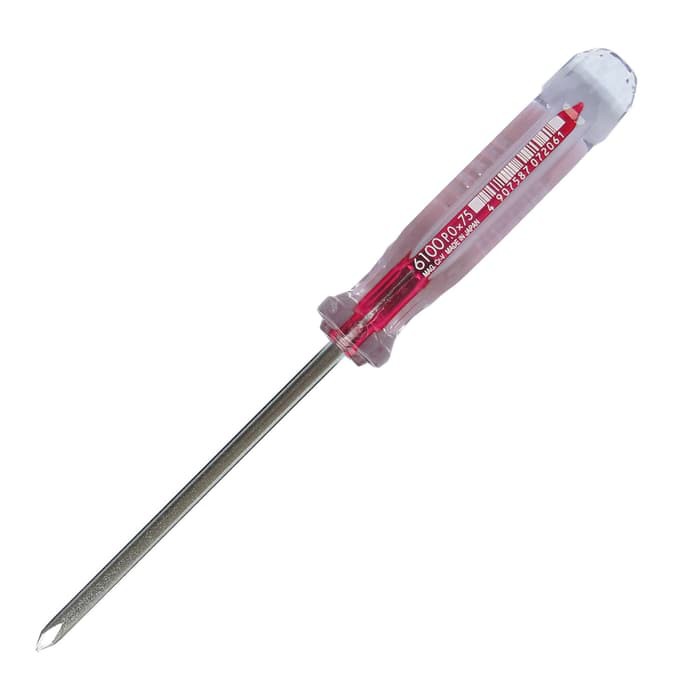 Obeng Vessel 6100 - PH0x75 - Crystaline Screwdriver - Thin Shank Type