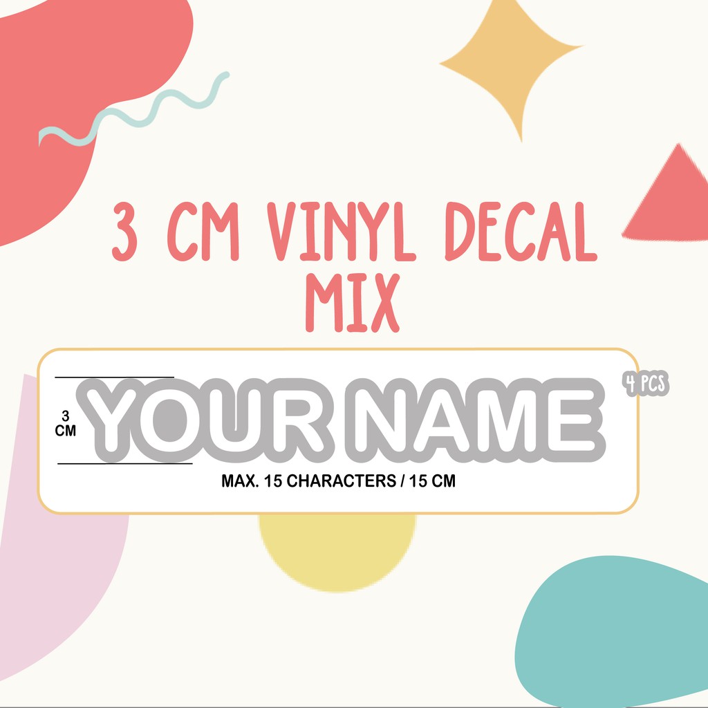 

Cutting Sticker Vinyl Decal 3 x 15 cm MIX