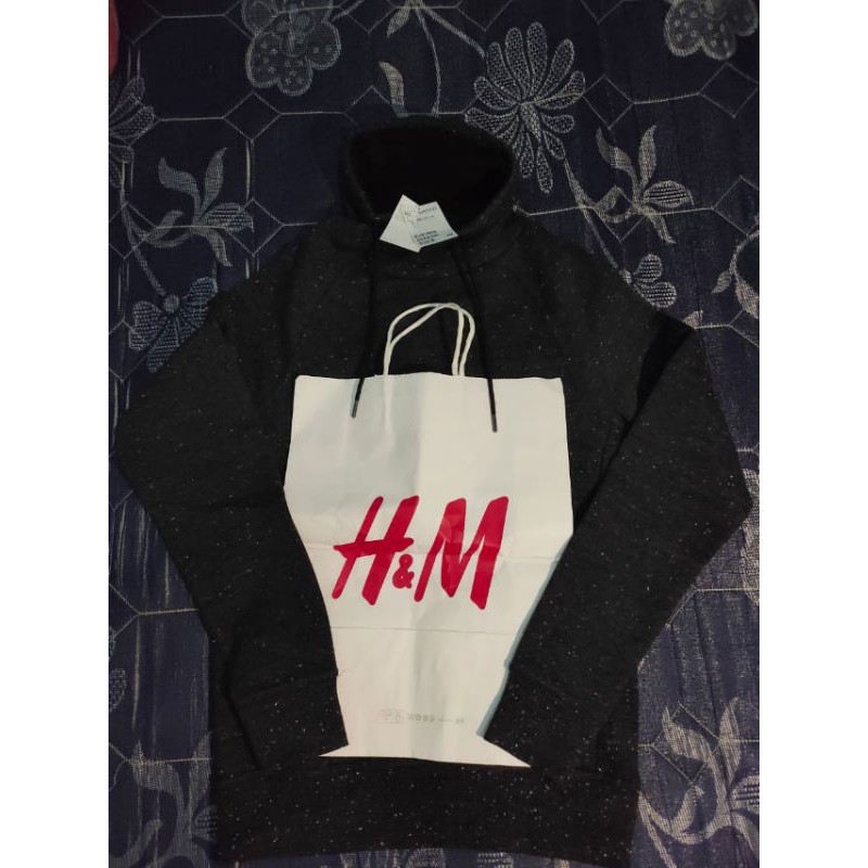 H&M Hoodie Funnel Collar Dark Grey Size Xs,S Euro