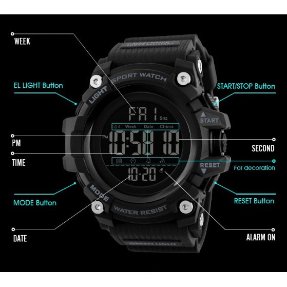 JAM TANGAN PRIA SKMEI 1384 ORIGINAL DIGITAL TIME WATERESISTAN 50ATM/JAM TANGAN SKMEI STRAP KARET LENTUR ANTI PATAH/SKMEI 1384 Jam Tangan Pria Digital Anti Air Dual Time WK-SBY