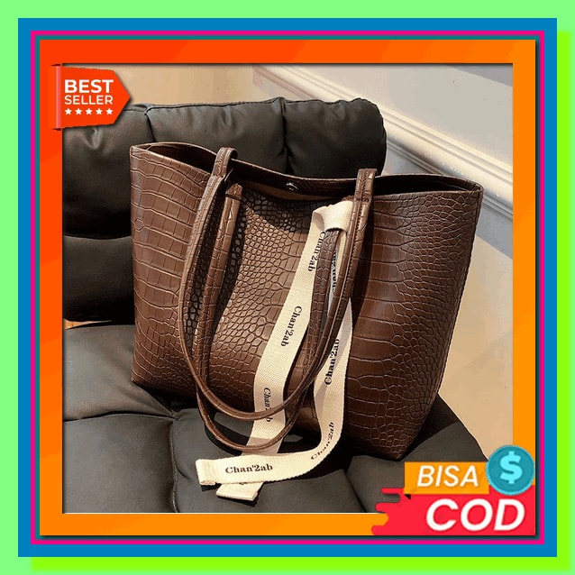 Tas Tote Wanita Remaja Vinetta Simpel Terbaru Buat Jalan Kuliah Kerja Besar Model Korea Terbaru 2021