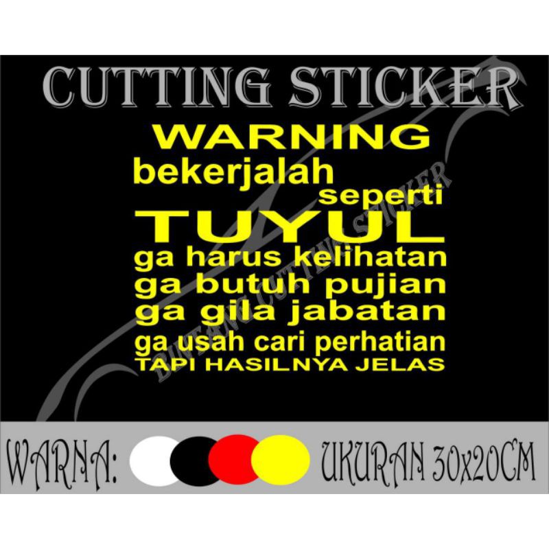 Sticker Mobil kata2 WARNING Stiker Mobil Pick Up Dan Dl