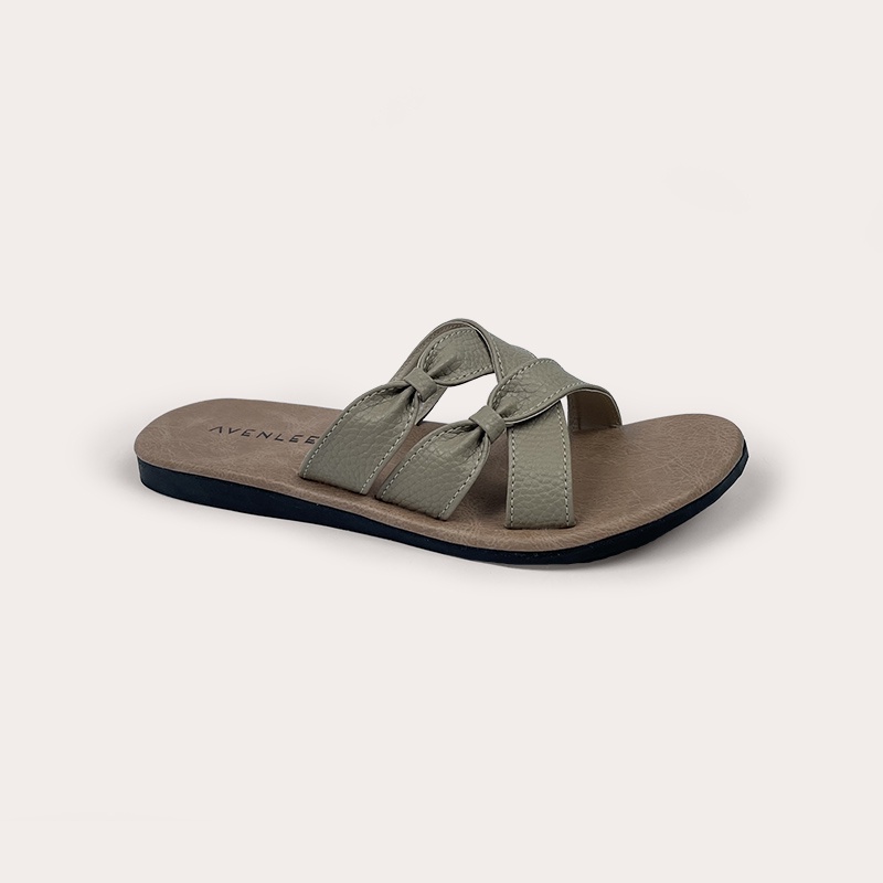 Sandal Slop Wanita Kekinian Cantik Sol Karet Flat Anti Slip Kulit Sintetis Avenlee Niki